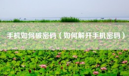 手机如何破密码（如何解开手机密码）