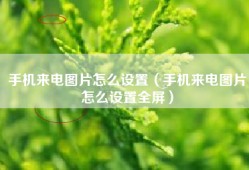 手机来电图片怎么设置（手机来电图片怎么设置全屏）