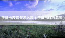 手机卡改套餐怎么改（手机卡咋改套餐）