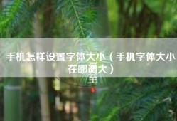手机怎样设置字体大小（手机字体大小在哪调大）