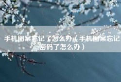 手机图案忘记了怎么办（手机图案忘记密码了怎么办）