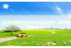 武汉小程序开发的大数据应用：如何提升智能化？