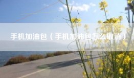 手机加油包（手机加油包怎么取消）