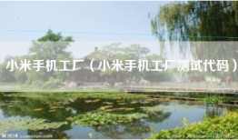小米手机工厂（小米手机工厂测试代码）