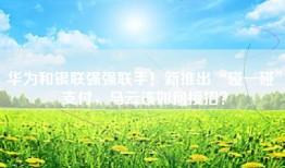 华为和银联强强联手！新推出“碰一碰”支付，马云该如何接招？