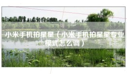小米手机拍星星（小米手机拍星星专业模式怎么调）