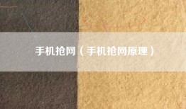 手机抢网(手机抢网原理)