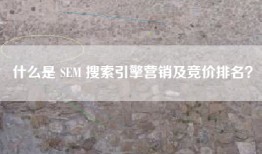 什么是 SEM 搜索引擎营销及竞价排名？