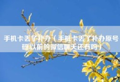 手机卡丢了补办（手机卡丢了补办原号码,以前的微信聊天还有吗）
