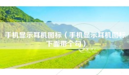 手机显示耳机图标（手机显示耳机图标下面带个勾）