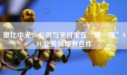 奥比中光：公司与支付宝在“碰一碰”NFC业务领域有合作