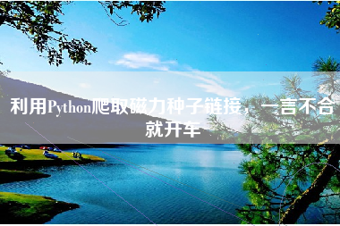 利用Python爬取磁力种子链接,一言不合就开车