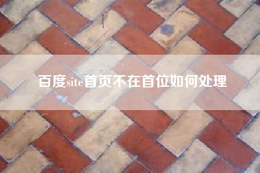 百度site首页不在首位如何处理