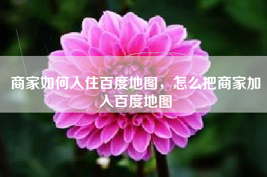 商家如何入住百度地图,怎么把商家加入百度地图